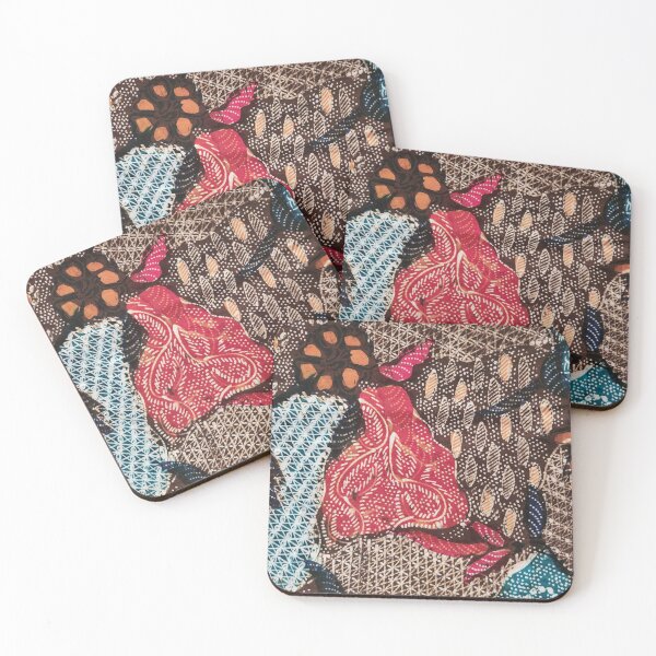 Item preview, Indonesia hand drawn traditional batik brown flower plants pattern Pamekasan Madura designed and sold by Morcawork.