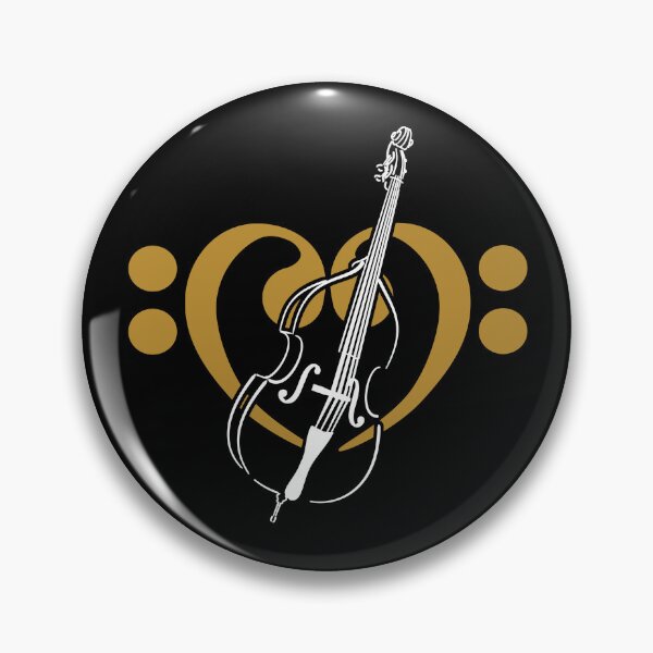 Item preview, Heart from bass clefs with double bass designed and sold by Vectorbrusher.