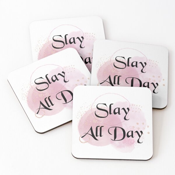 Item preview, Slay All Day, girl boss print designed and sold by HappyVibesAlert.