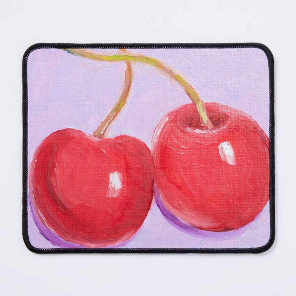 Item preview, Two Bright Red Cherries painting designed and sold by MatsonArtDesign.