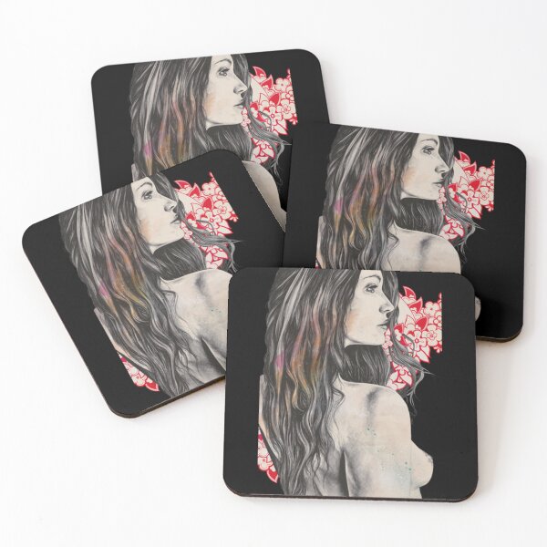 Item preview, Female Nude T-ShirtTragic Illusion _ nude woman with mandala flowers _ trs designed and sold by StefanDumfries.