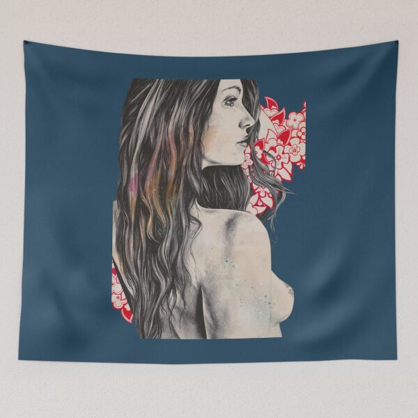Item preview, Female Nude T-ShirtTragic Illusion _ nude woman with mandala flowers _ trs designed and sold by StefanDumfries.