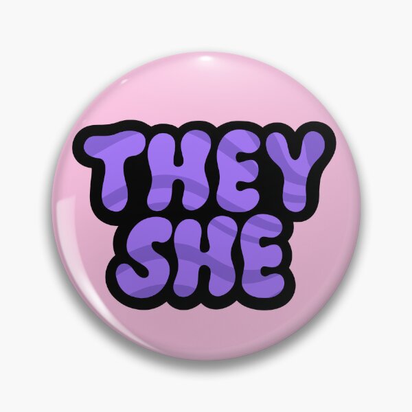 Item preview, They/She Groovy Pronouns designed and sold by kaleidoink designs.