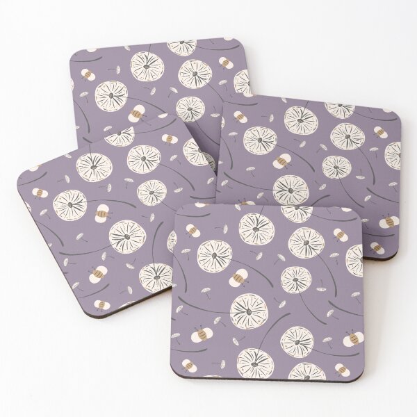 Item preview, Dandelions and Bees in Purple designed and sold by kmstudio.
