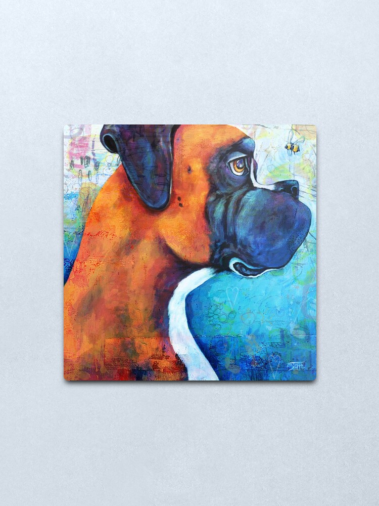 Alternate view of Boxer and the Bee Metal Print