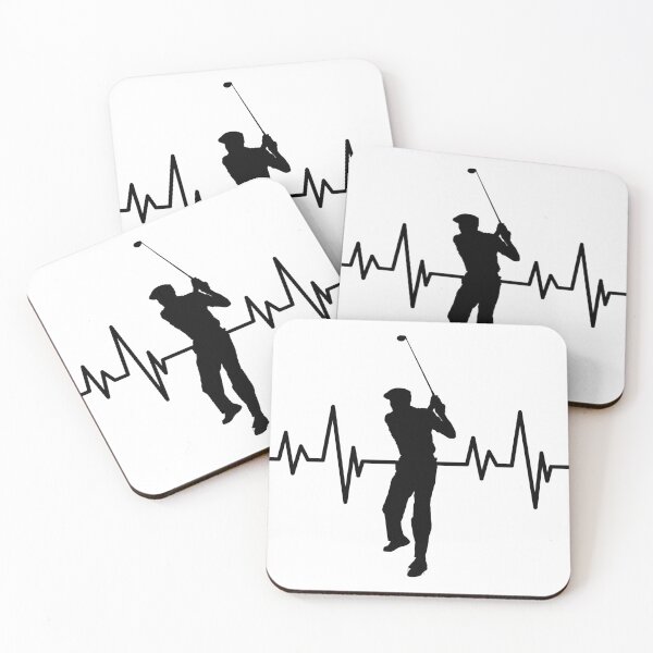 Item preview, HEARTBEAT PULSE SPORTS RANGE GOLF SWING BLACK PRINT SILHOUETTE designed and sold by IslandBaneMerch.