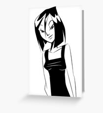 Girl in black dress Greeting Card