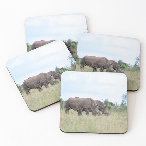 Item preview, Two Rhinos Grazing in the Kruger National Park, South Africa designed and sold by Marlienart.