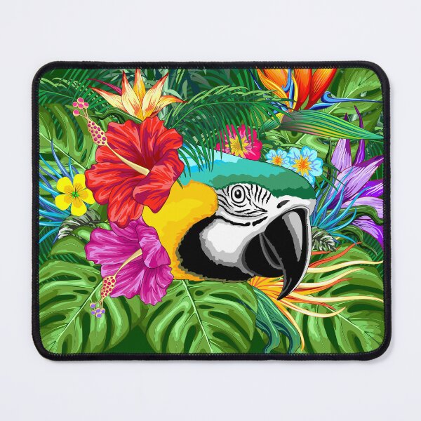 Item preview, Blue Macaw Parrot Floral Portrait coming out from Exotic Jungle designed and sold by BluedarkArt.