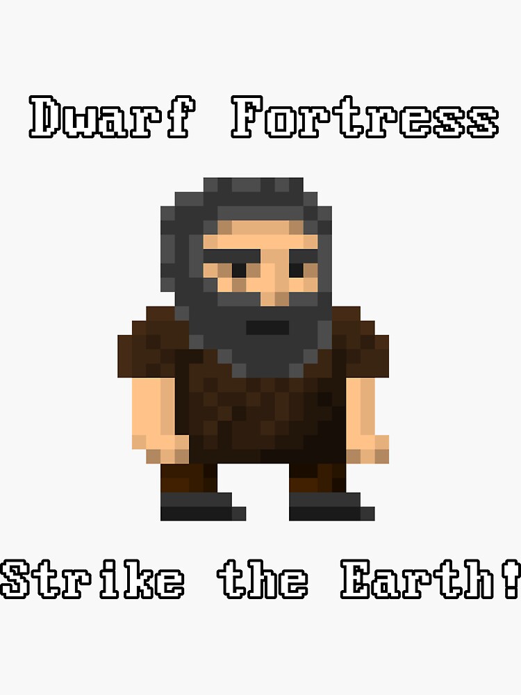 "Dwarf fortress pixel art strike the earth!" Sticker for Sale by