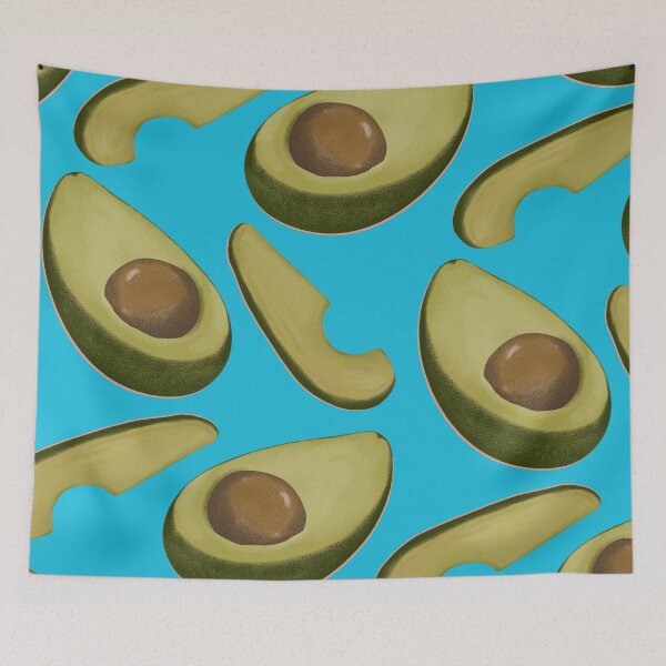 Item preview, Avocado - blue background designed and sold by sylviabosky.