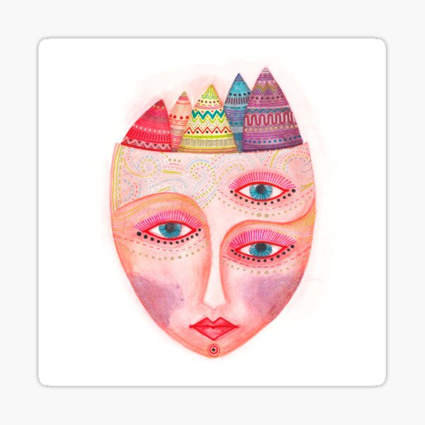 girl with the most beautiful eyes mask Sticker