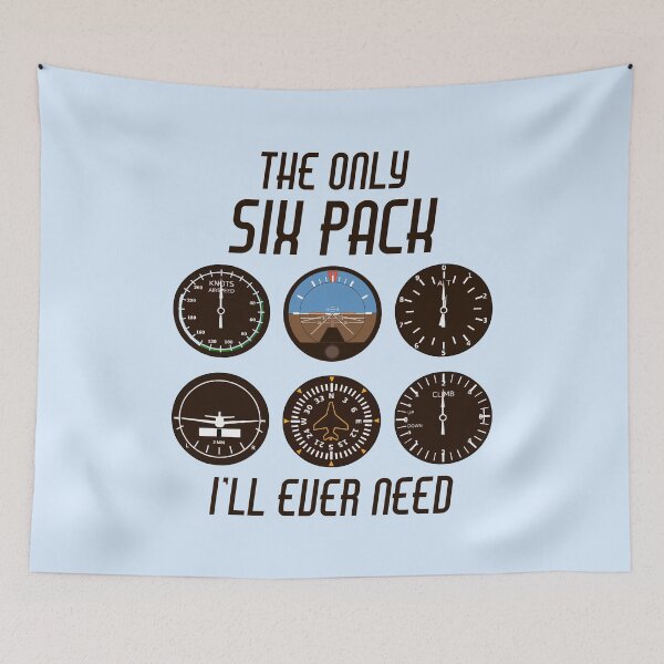 Item preview, Pilot Six Pack - Basic Six Flight Instruments Airplane Cockpit Fake Muscle Funny Pilot Quote designed and sold by Kristina M.