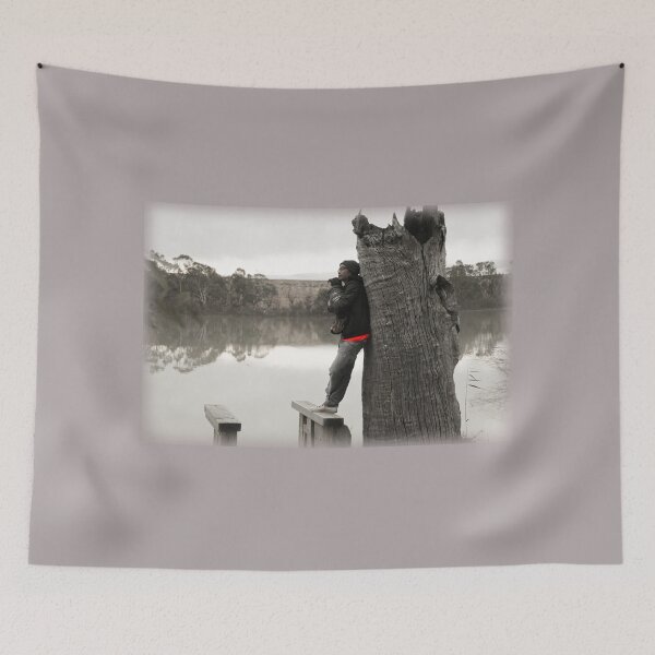 Item preview, Man and dog on the River Murray designed and sold by indiafrankk.