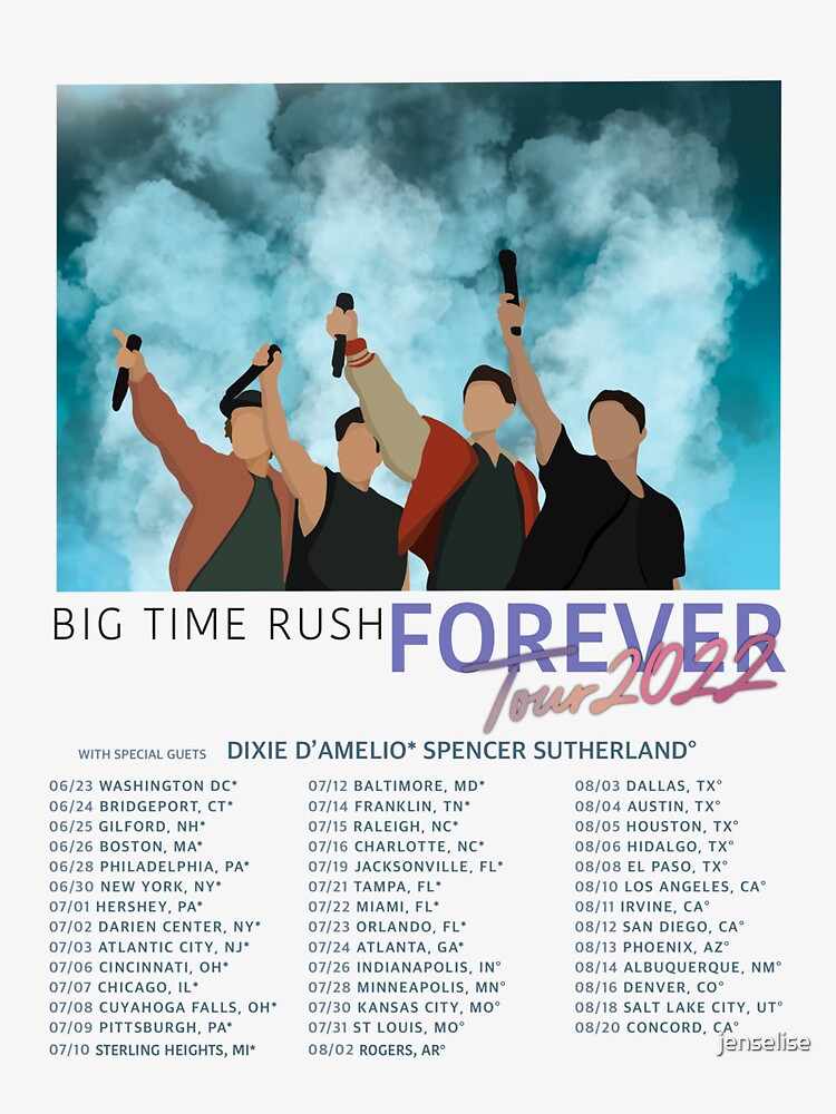 "Big Time Rush Forever Tour 2022" Sticker for Sale by jenselise | Redbubble