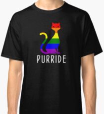 Gay Pride Cat Shirts and Gifts - Funny LGBT Rainbow Cat Purride Classic T-Shirt