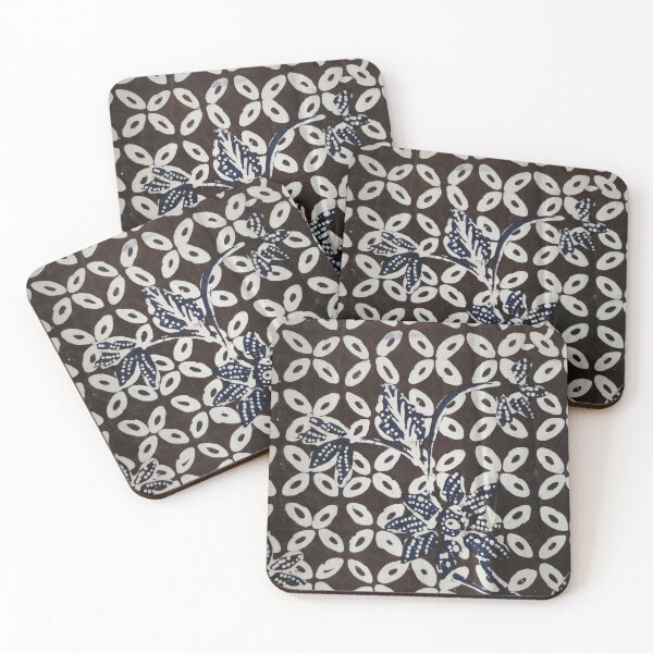 Item preview, Indonesia handmade hand-drawn batik tulis white navy blue Kawung Pamekasan Madura designed and sold by Morcawork.