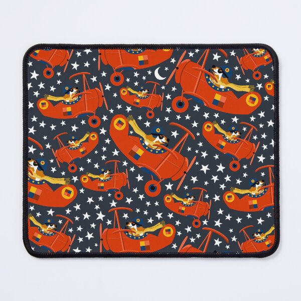 Item preview, Dog Pilot Flies A Fighter Plane into Space midnight sky navy designed and sold by Colour Angel by KV.