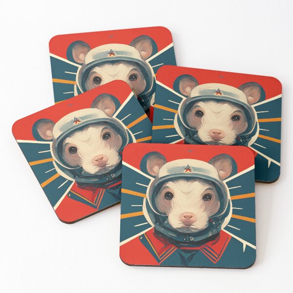 Item preview, Soviet Space Rat Portrait in Propaganda Style designed and sold by laika-et-al.
