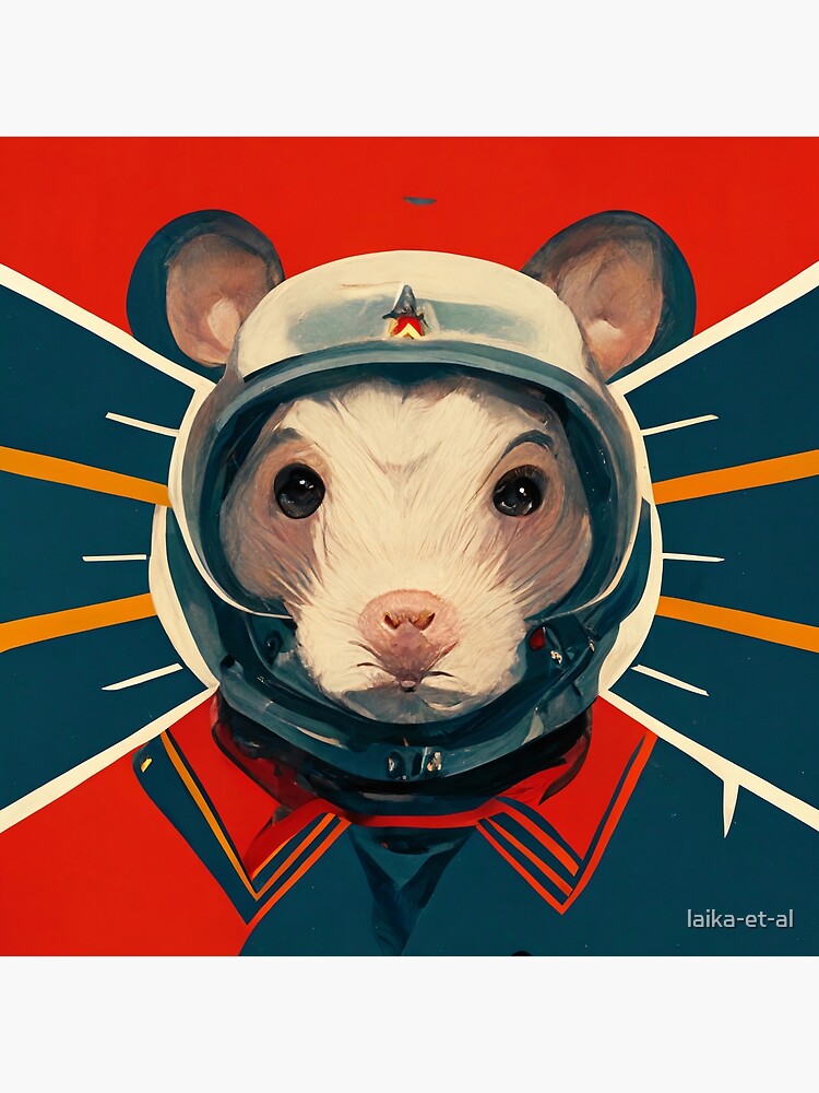 "Soviet Space Rat Portrait in Propaganda Style" Poster for Sale by