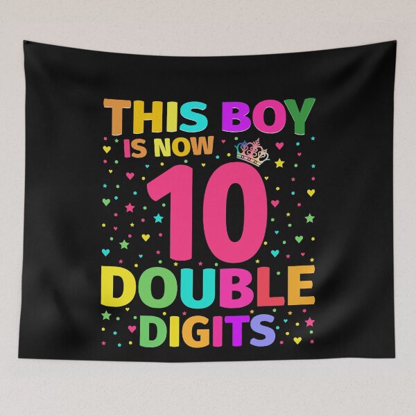 Item preview, 10 Years Old This Boy Is Now 10 Double Digits Saying Birthday Boy designed and sold by decentwearstore.