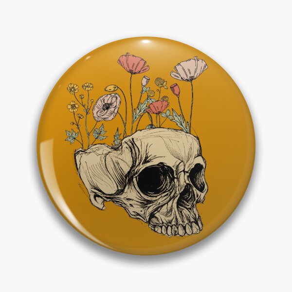 Aperçu de l'œuvre Boho Vintage Crâne avec des fleurs créée et vendue par JuliaPop.