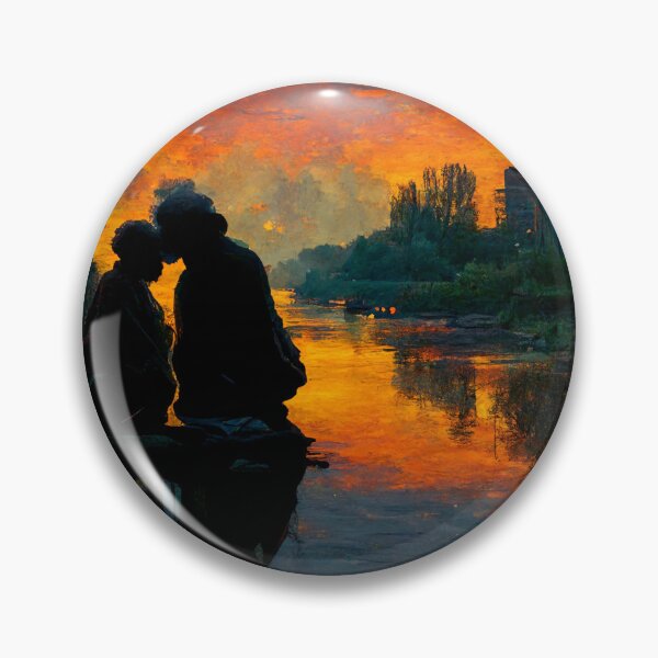 Item preview, Couple in the river while sunset designed and sold by Ayuujimi.