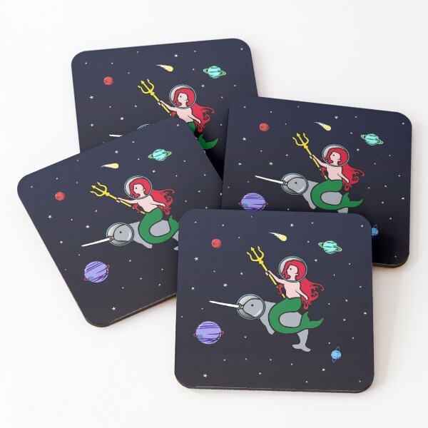 Item preview, Mermaid Riding Narwhal In Space designed and sold by jezkemp.