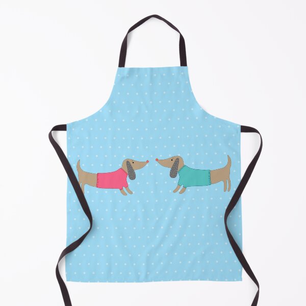 Item preview, Cute dogs in love with dots in blue background designed and sold by bigmoments.