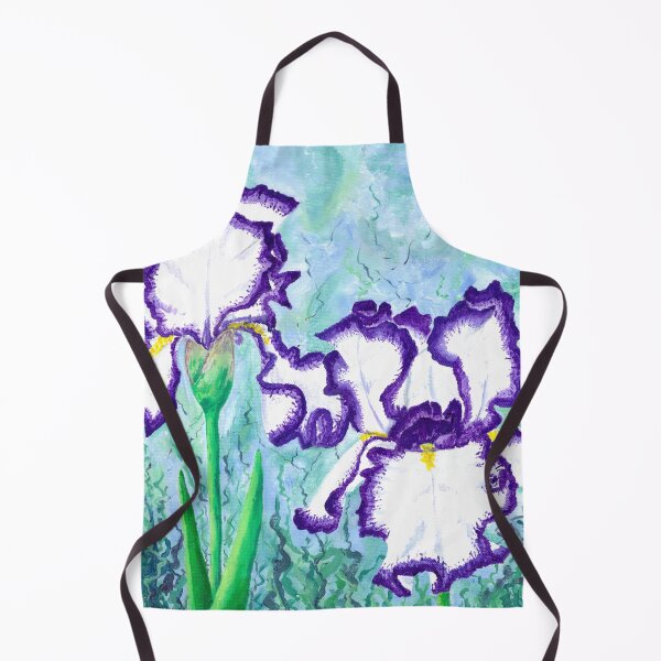 Aperçu de l'œuvre Iris blancs avec bordure violette créée et vendue par Wyndee Breheny.