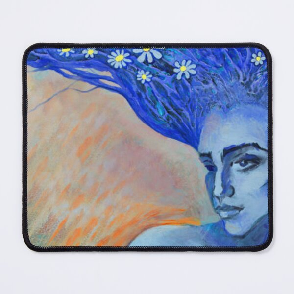 Item preview, Portrait of a Blue Woman with Flowers in Her Hair designed and sold by Teepocalypse.