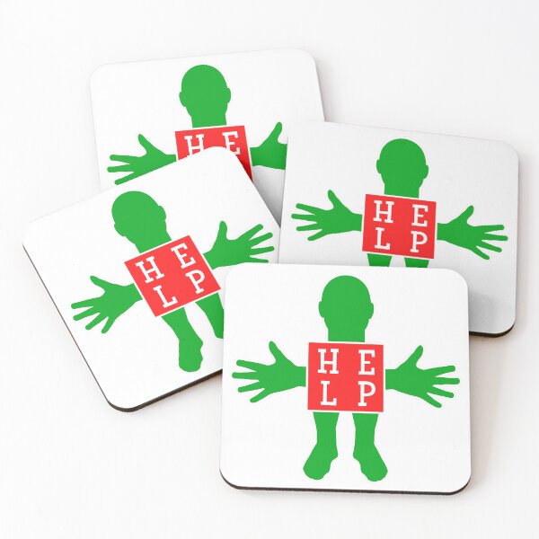 Item preview, Human figure - HELP - Red and green colors - Slab font designed and sold by RainbowWordLand.