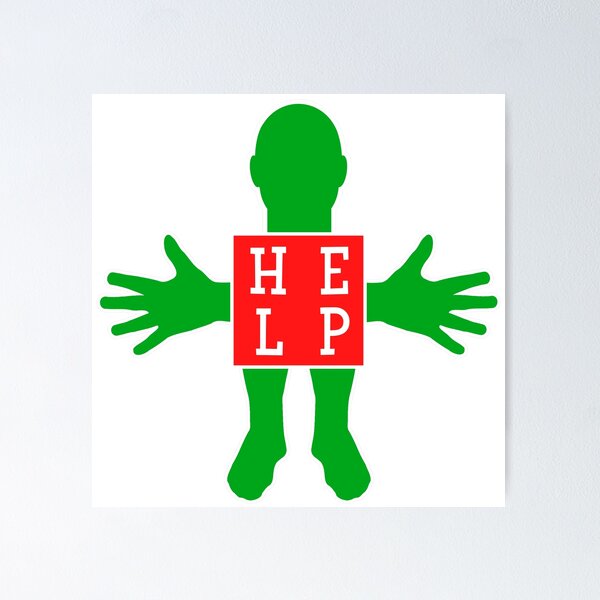 Item preview, Human figure - HELP - Red and green colors - Slab font designed and sold by RainbowWordLand.