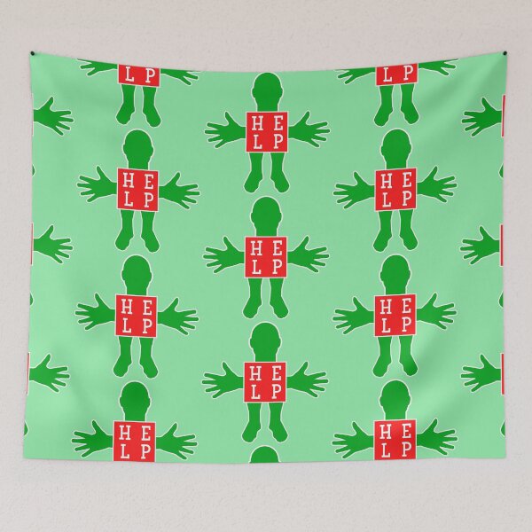 Item preview, Human figure - HELP - Red and green colors - Slab font designed and sold by RainbowWordLand.