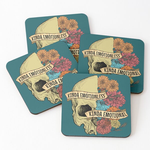 Item preview, Kinda Emotionless, Kinda Emotional - retro floral skull designed and sold by JuliaPop.