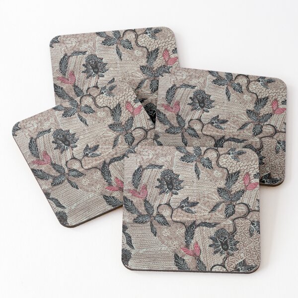 Item preview, Indonesia hand drawn batik brown floral flora flower pattern Pamekasan Madura designed and sold by Morcawork.