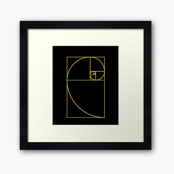 Fibonacci Spiral Golden Ratio Spiral Framed Art Print