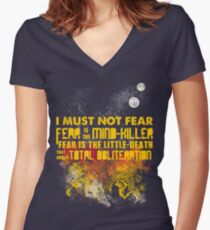 Litany Against Fear Women's Fitted V-Neck T-Shirt