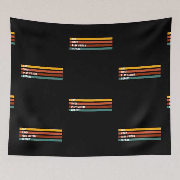 Item preview, Eat Sleep Play Guitar Repeat Retro design designed and sold by TreetopStudios.