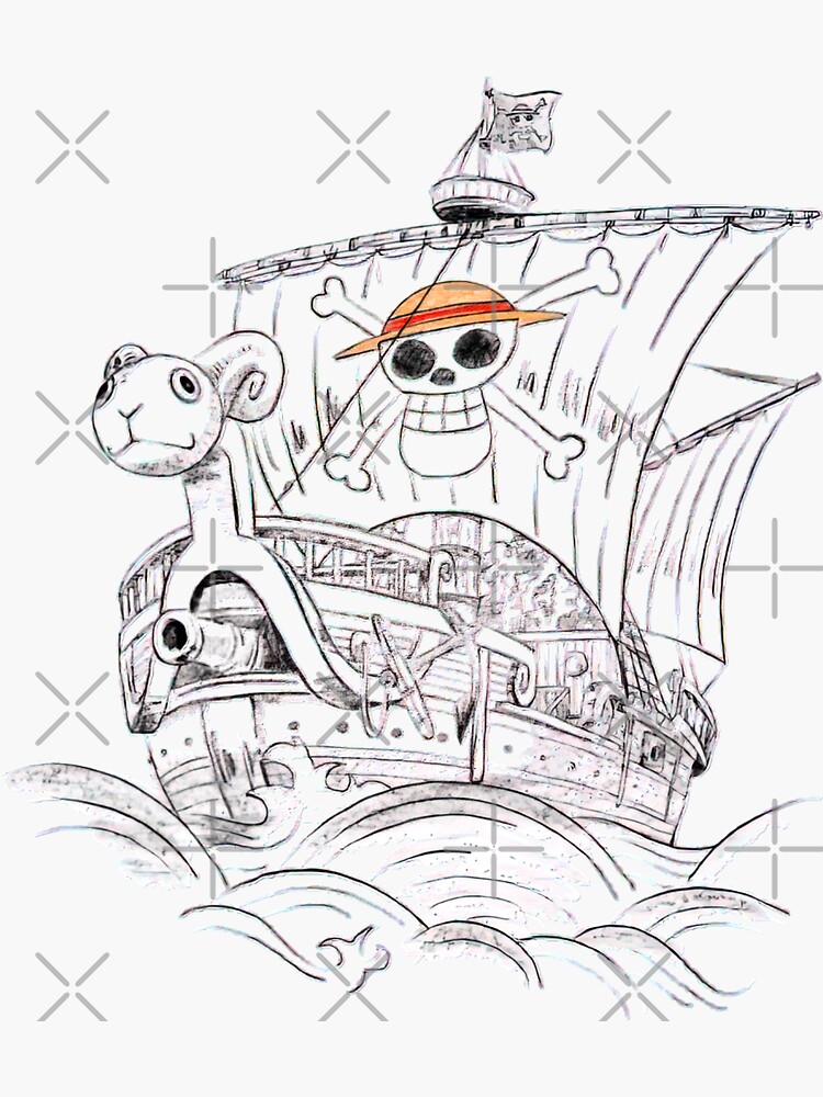 Going Merry Strawhat Crew Ship Sketch Style Sticker For Sale By