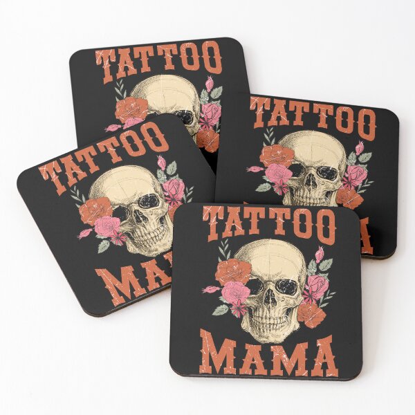 Item preview, Retro skull with flowers - Tattoo Mama designed and sold by JuliaPop.