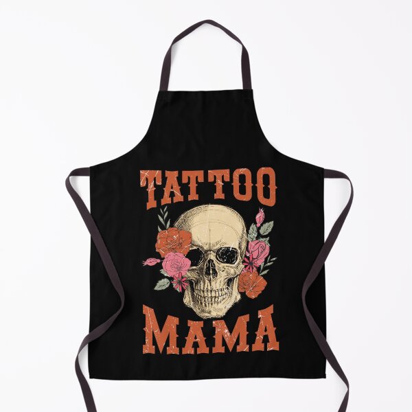 Item preview, Retro skull with flowers - Tattoo Mama designed and sold by JuliaPop.