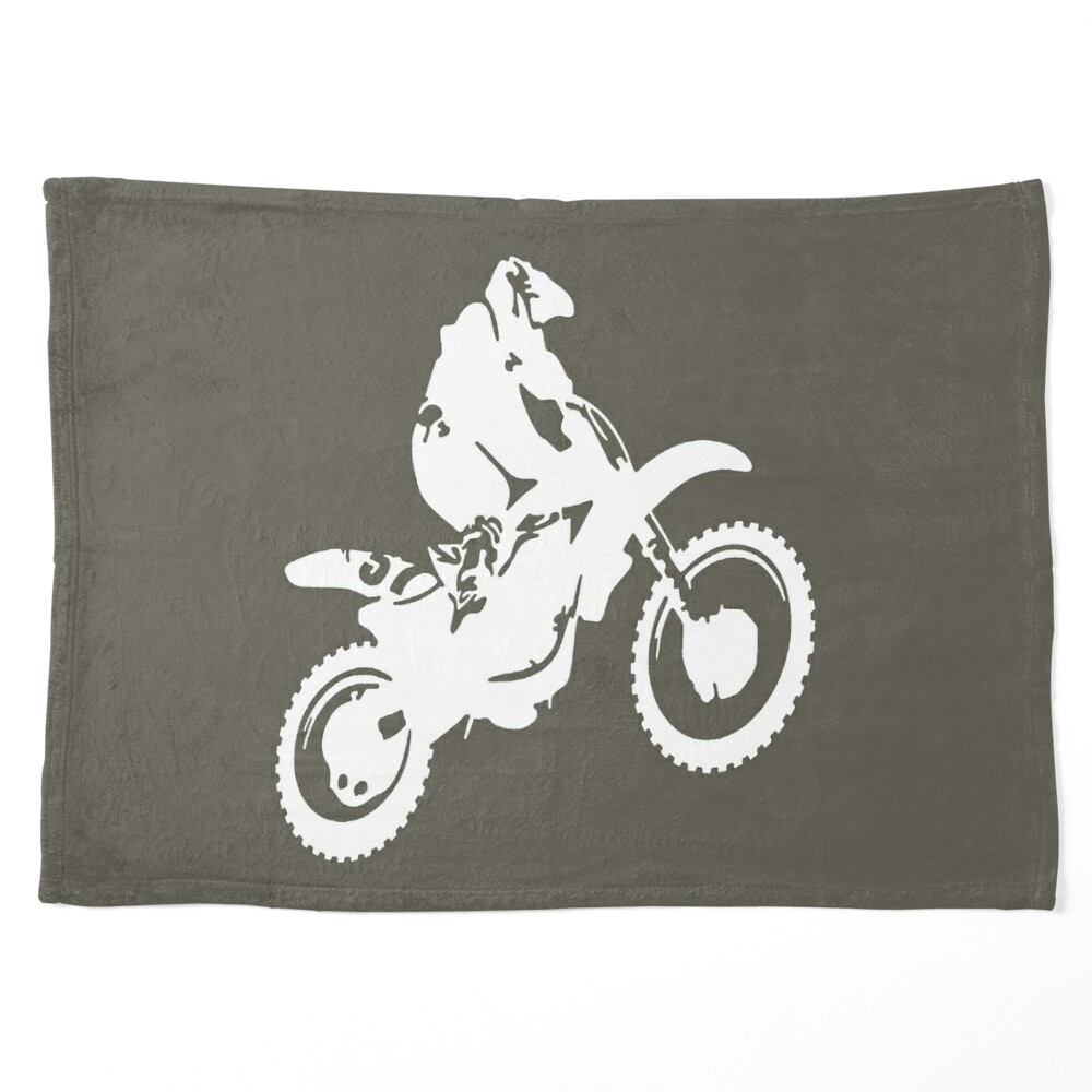 Moto X Dirt Bike Monotone Vector Art - White Kids T-Shirt for