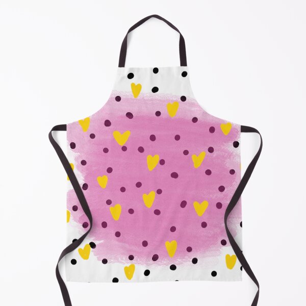 Item preview, Abstract yellow hearts in blue watercolour brushes and black dots around designed and sold by bigmoments.