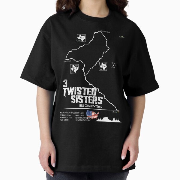 Item preview, Three Sisters Twisted Sisters Texas Motorcycle Trail Map Sticker T-shirt 02 designed and sold by OuterShellUK.