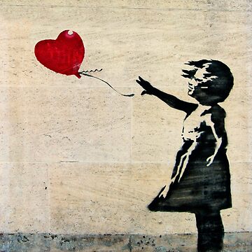 Banksy girl with red balloon wcp ポスター
