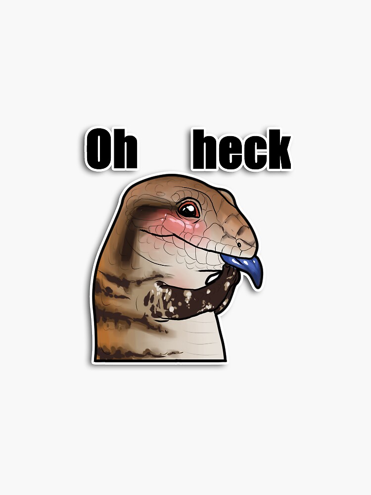 Thumbnail 3 of 3, Sticker, Blushing Blue Tongue Skink designed and sold by Taterbunny.
