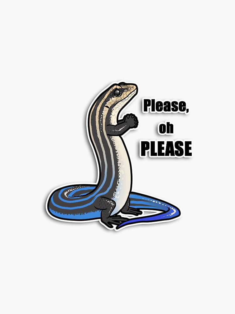 Thumbnail 3 of 3, Sticker, Begging Skink designed and sold by Taterbunny.