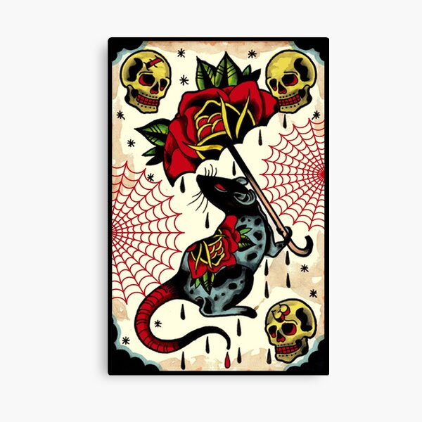 Rat Tattoo Canvas Prints for Sale  Redbubble