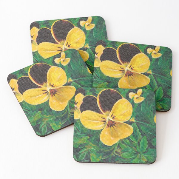 Item preview, Yellow Pansy oil painting designed and sold by SemaMartinArt.